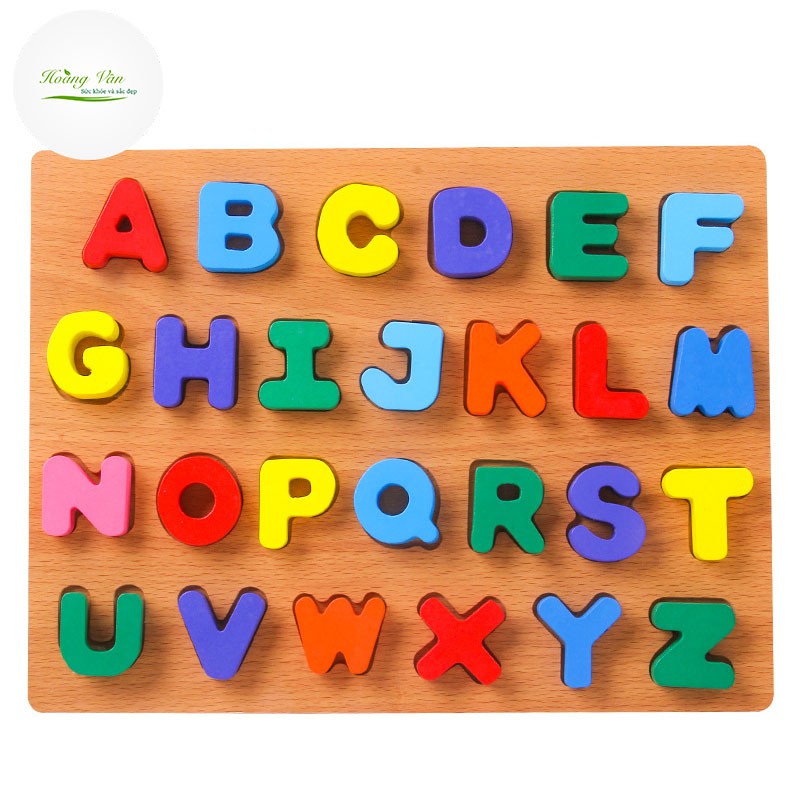 Bảng chữ cái Tiếng Anh - Chữ nổi làm bằng gỗ tự nhiên