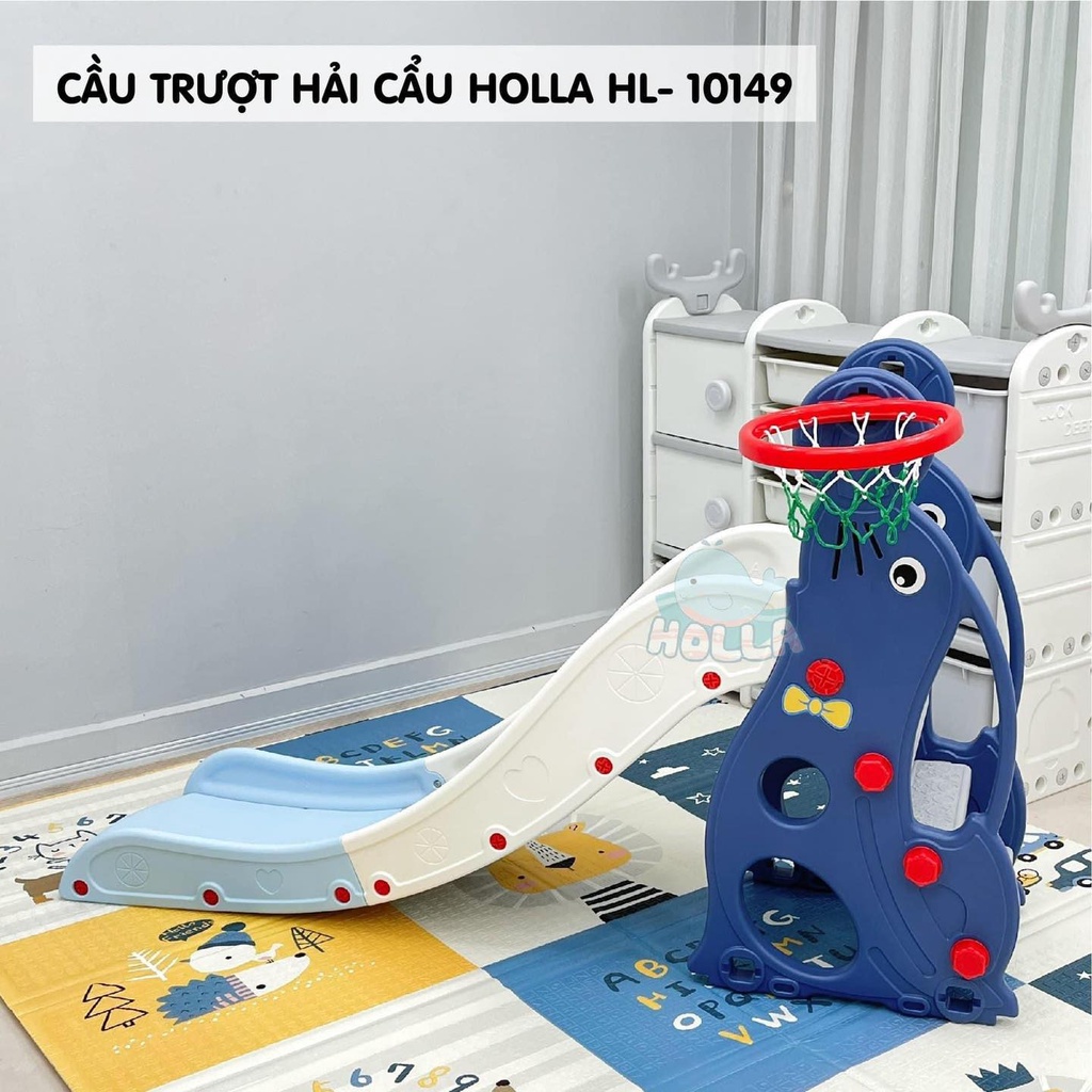 CẦU TRƯỢT HOLLA HẢI CẨU CAO CẤP MỚI NHẤT CHO BÉ KIÊM BÓNG RỔ