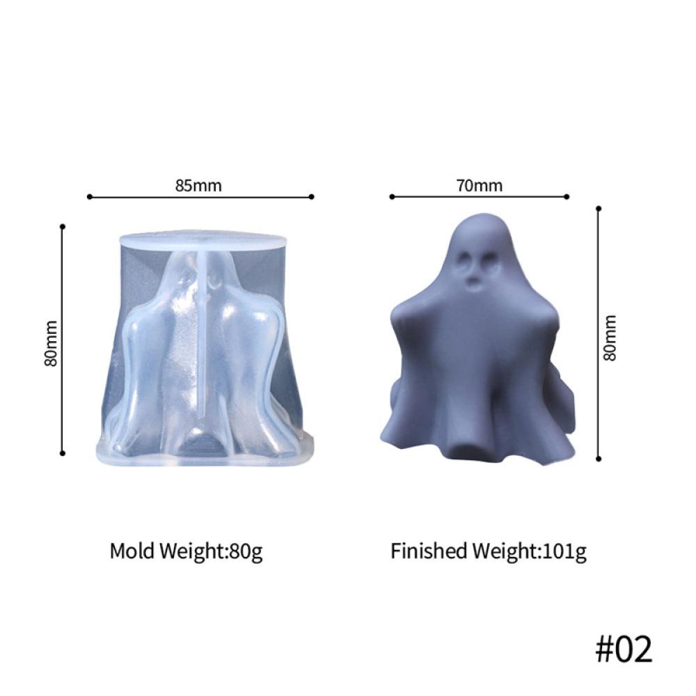 Khuôn Silicone Làm Nến / Xà Phòng Hình Ma 3D Trang Trí Halloween A9L7