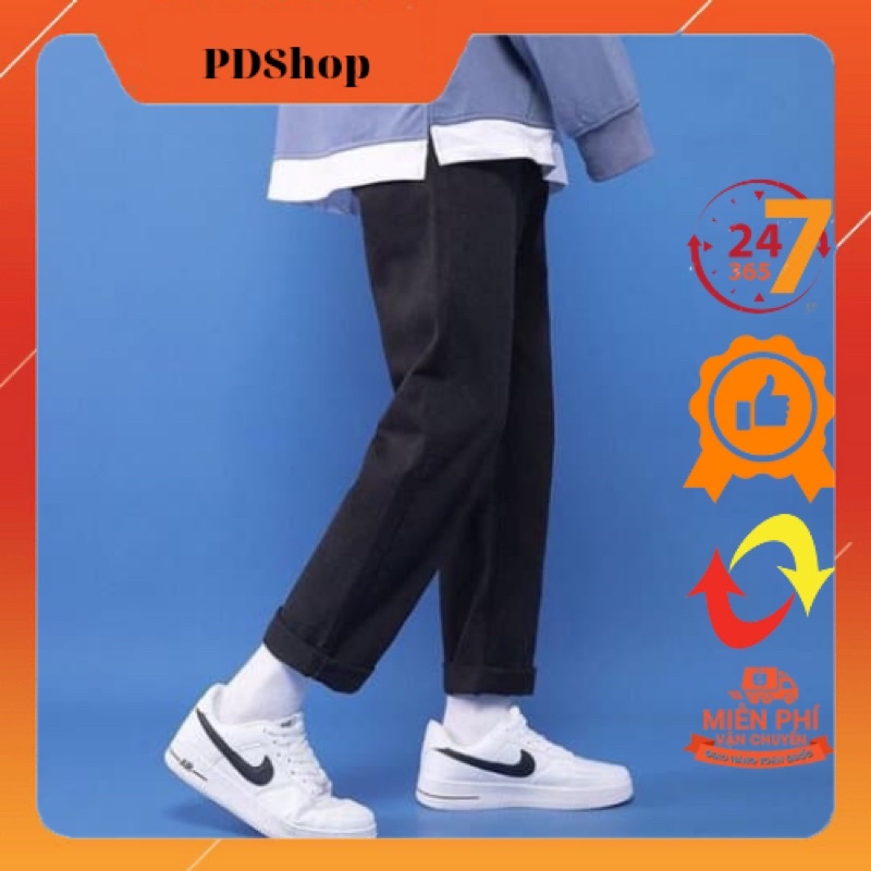 Quần vải jean bò baggy nam quần jean bò baggy nam đen Hottrend 2021 PDShop | BigBuy360 - bigbuy360.vn