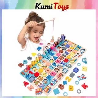 Đồ chơi bảng gỗ câu cá 6in1 giúp bé thông minh kumi toys