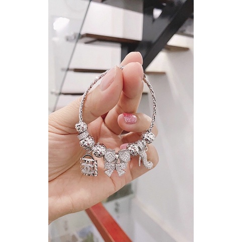 Vòng tay bạc phụ kiện tháo rời tự chọn bạc chuẩn phủ vàng trắng