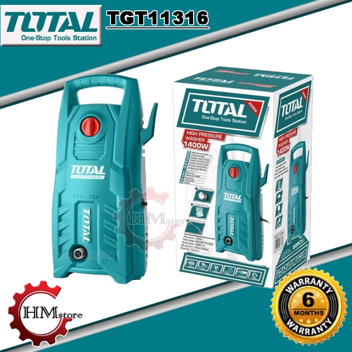 [100% Chính hãng] Máy rửa xe TOTAL TGT11316 - Công suất 1300w  90 Bar - 6 tháng bảo hành