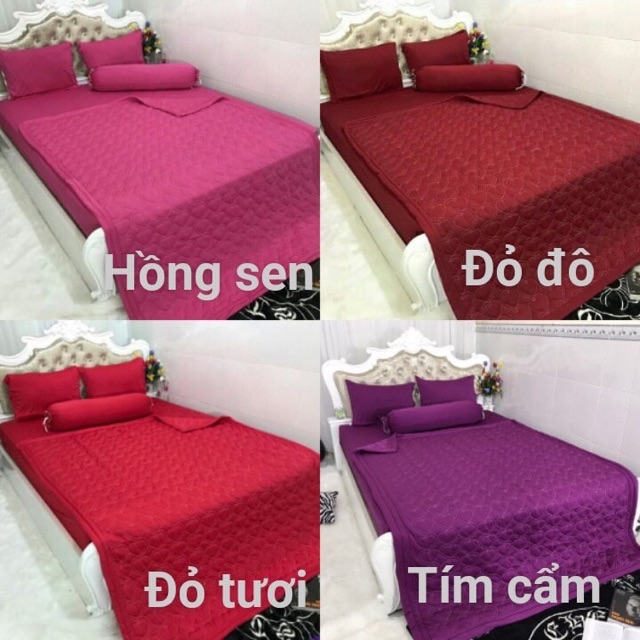 Bô drap ga thun lạnh trơn [5 món] chất thun Hàn Quốc đẹp, mát