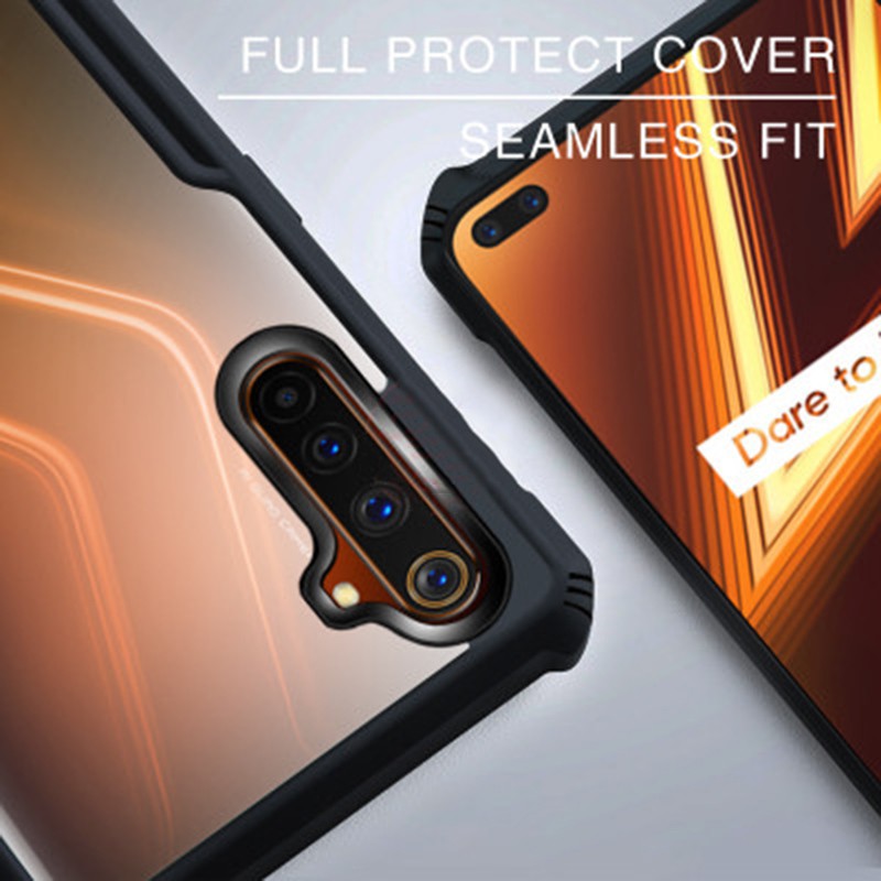 Ốp Điện Thoại Siêu Mỏng Chống Sốc / Trầy Xước Cạnh Acrylic Mềm Màu Trong Suốt Cho OPPO Realme 6 Cover Realme6