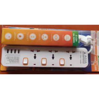 Ổ cắm đa năng liền dây 5m chính hãng Asia bảo hành 1 năm