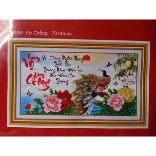 Tranh thêu chữ thập vợ chồng 88894