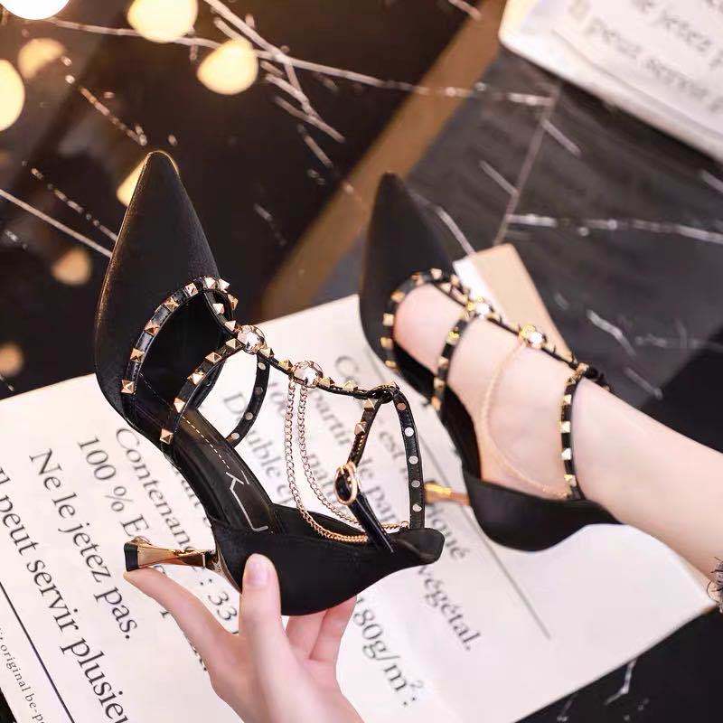 Giày sandal cao gót thời trang hè 2021 sang trọng cho nữ