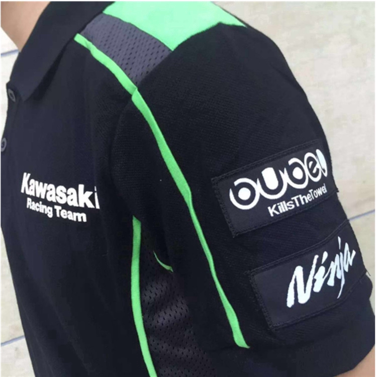 Áo thun polo tay ngắn cho người đi xe Kawasaki