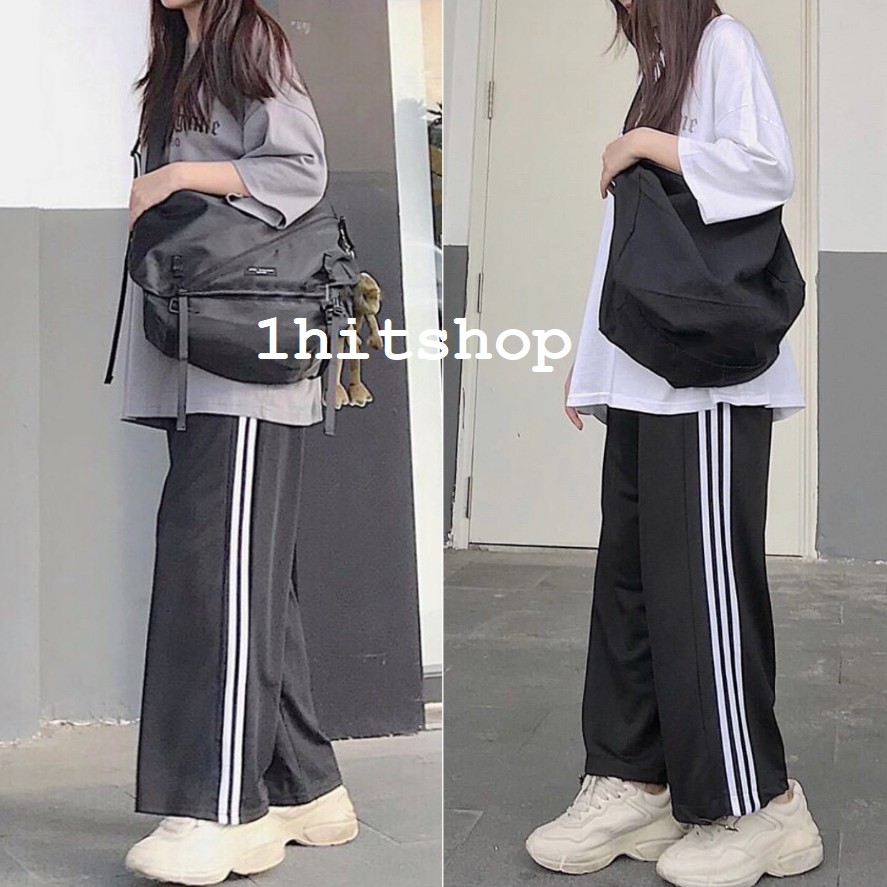 [Mã WASTMAY giảm 15% tối đa 30K đơn 150K] Quần ỐNG RỘNG SỌC Nam Nữ Ulzzang Unisex 1hitshop | BigBuy360 - bigbuy360.vn