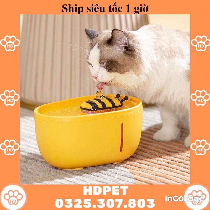 Máy lọc nước cho mèo hình chú ong dung tích 2000ml