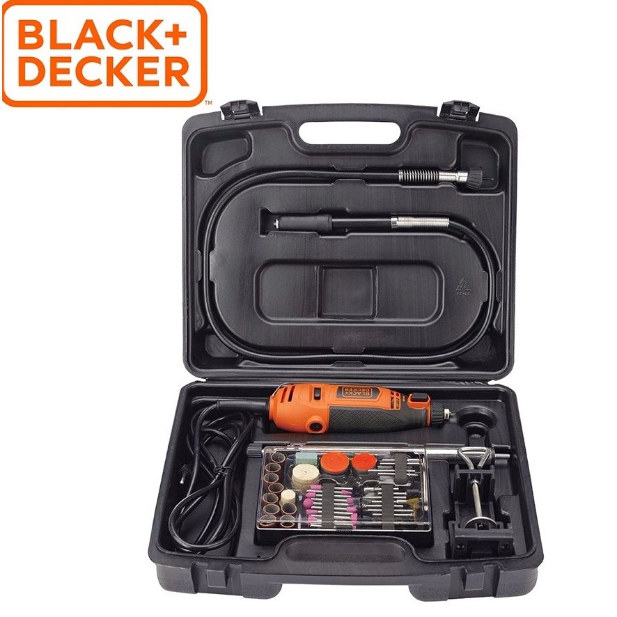 Máy chạm khắc đa năng 180W Black+Decker + KÈM SET VALI 114 chi tiết RT18K A-B1