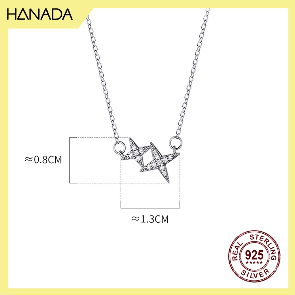 Dây Chuyền Bạc 925 Hanada 0790 Đá Bling Bling
