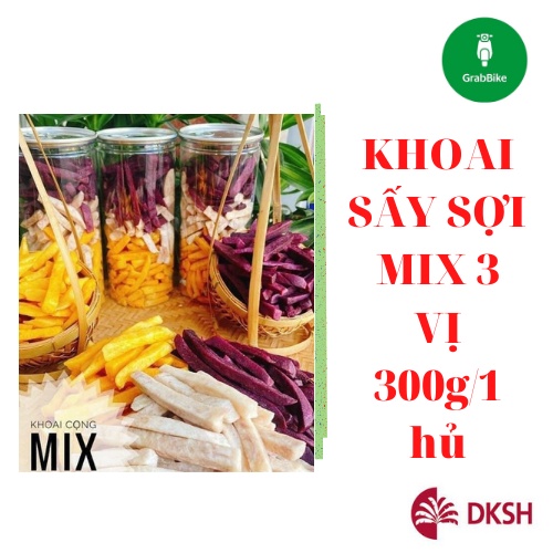 KHOAI SẤY SỢI  MIX 3 VỊ 300g/1 hủ [FREE SHIP] TỪ ĐƠN 50K, [Loại Đặc Biệt] Hàng ngon nhà làm