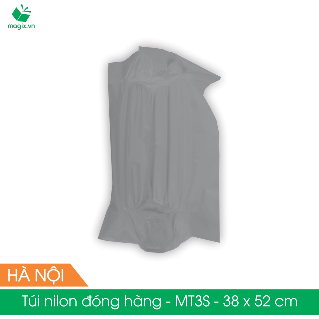 MT3S - 38x52 cm - Túi nilon gói hàng - 100 túi niêm phong đóng hàng màu xám