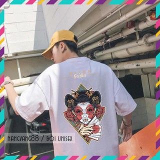 Rẻ vô địch- áo thun tay lỡ unisex geisha múa quạt
