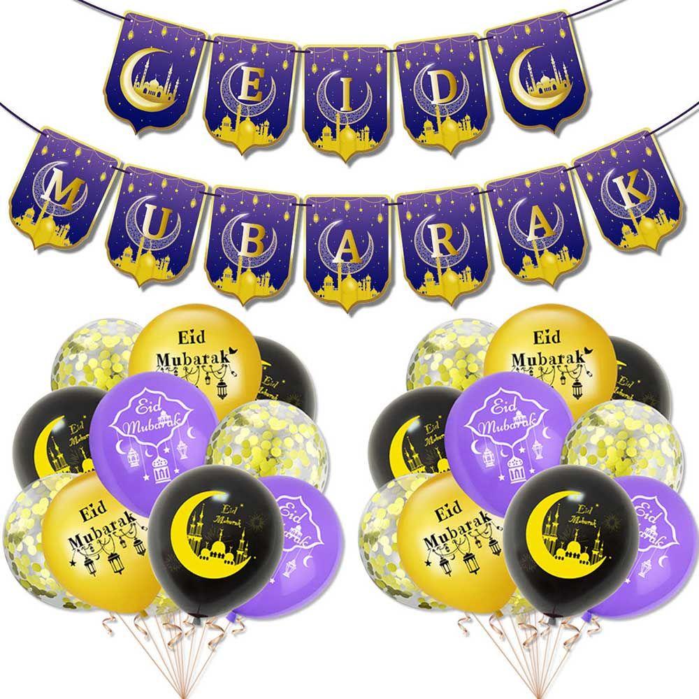 Bong bóng cao su nhiều màu sắc lấp lánh trang trí đám cưới/ lễ hội hồi giáo/ Ramadan/ Eid