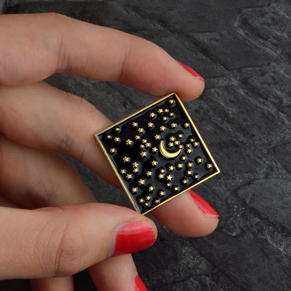 Ghim cài áo hình trăng sao phong cách cổ điển thanh lịch dành cho nữ