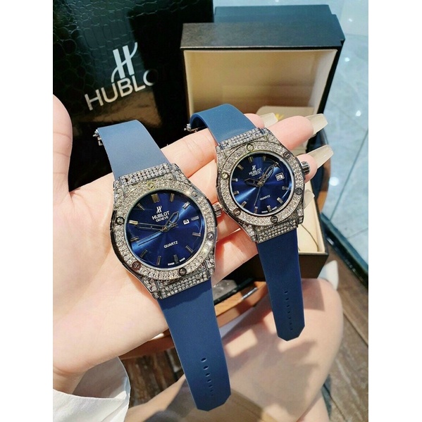 Đồng hồ HuLot nam nữ viền đá nhuyễn thời trang