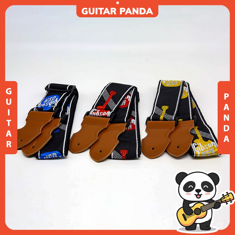 Dây Đeo Đàn Guitar Ghita Điện Bass Ukulele Gibson Guitar Panda