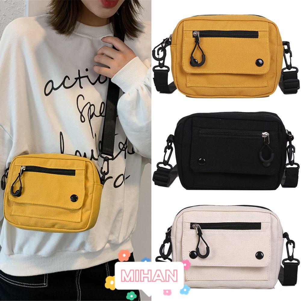 Túi Vải Canvas Đeo Vai MIHAN1 Đựng Điện Thoại Có Khóa Kéo Thời Trang