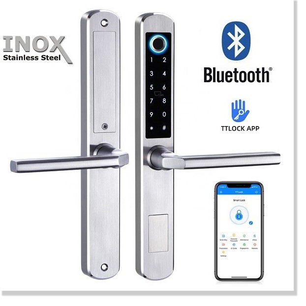 Khoá cửa vân tay INOX cao cấp dùng App TTLOCK chuyên cho cửa nhôm kính KG-NA21