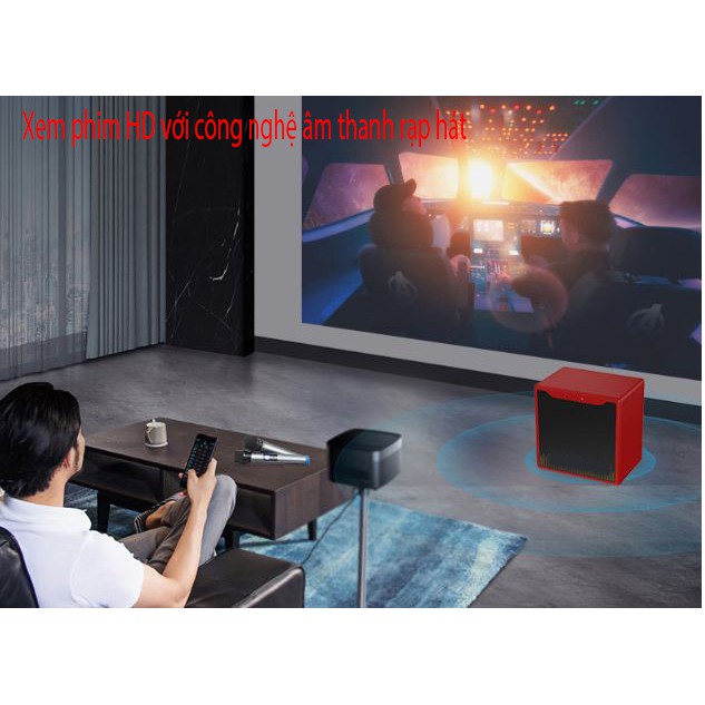 Bộ loa hát karaoke gồm 2 micro UHF dùng cho tivi smart và điện thoại Amoi L6P