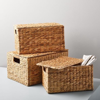 Khay Lục Bình đan thủ công handmade hình chữ nhật.