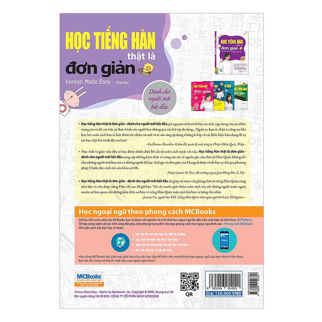 Sách - Học Tiếng Hàn Thật Là Đơn Giản Dành Cho Người Mới Bắt Đầu ( Dùng App )