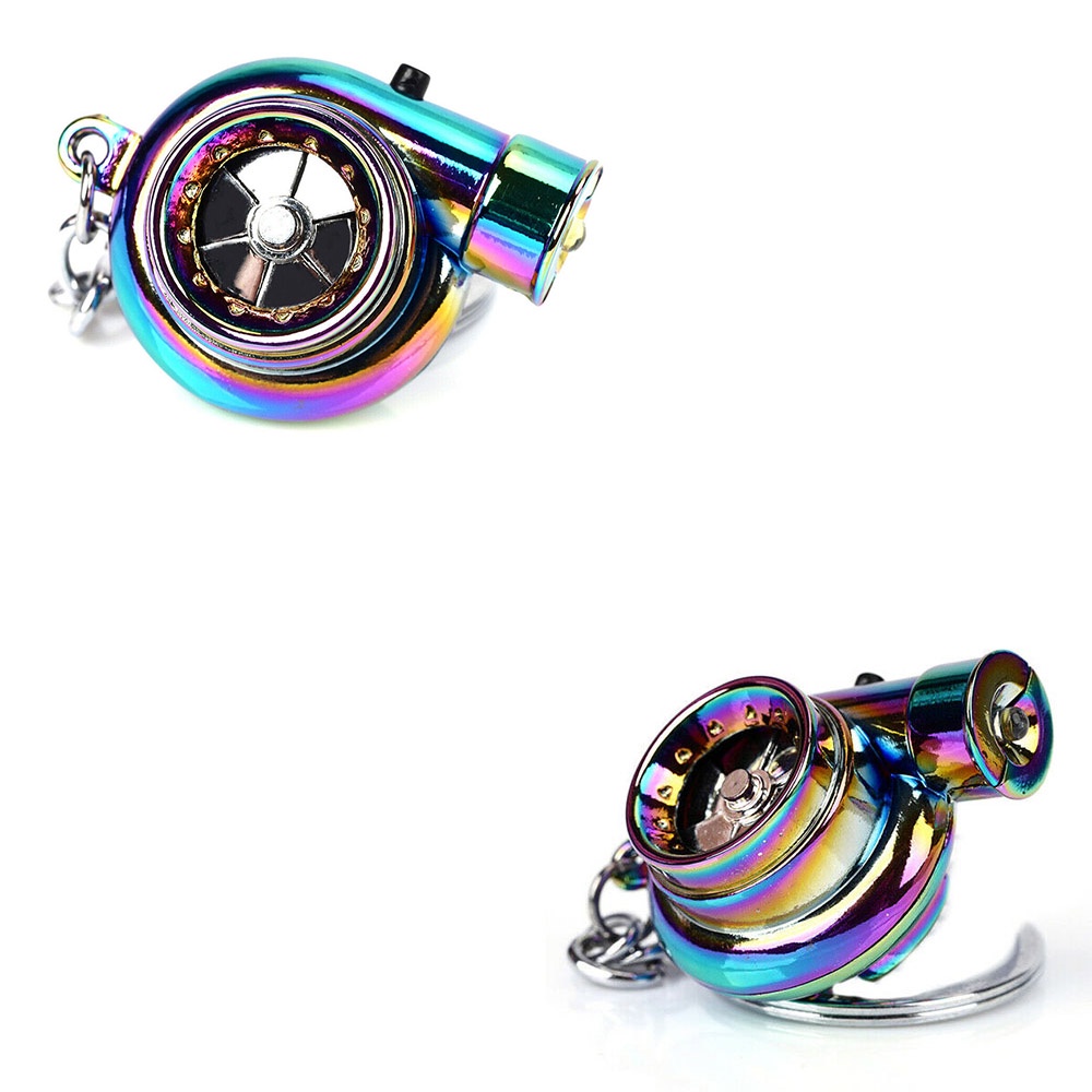 Neo Turbo Keychain Keyring Rainbow LED Light BOV Sound Turbocharger Car Drift