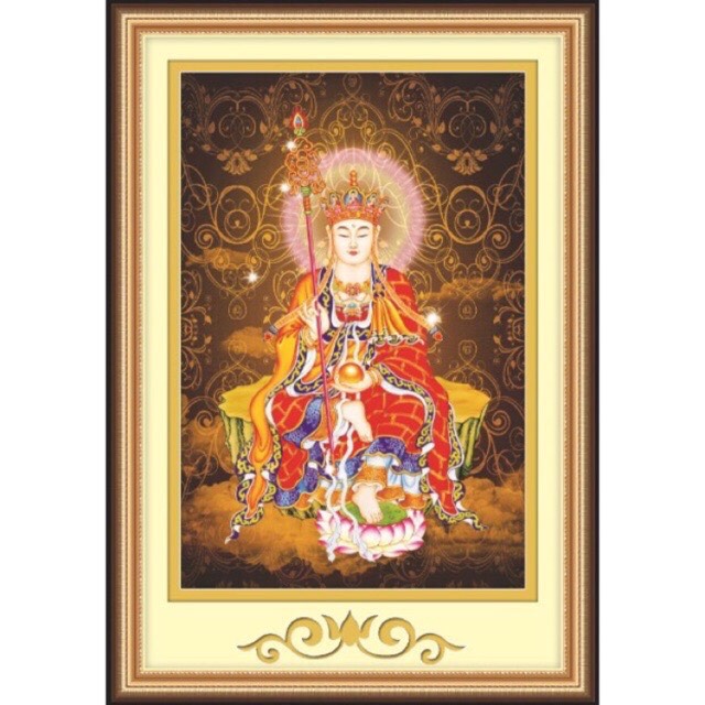 Tranh thêu Địa Tạng Vương Bồ Tát 3D 53522 kt 51x72cm