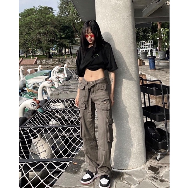 Quần jogger kaki túi hộp màu xanh ghi siêu chất