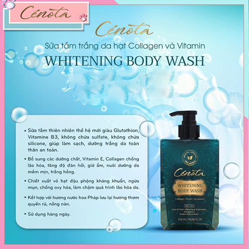 Sữa tắm trắng da hạt Collagen và Vitamin Whitening Body Wash, sữa tắm dưỡng ẩm