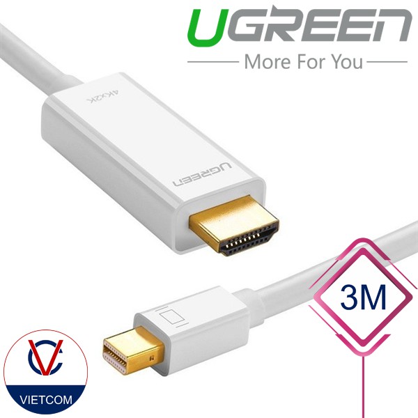 Cáp Chuyển Mini Displayport (Thunderbolt) Sang HDMI Dài 3M Chính Hãng Ugreen - UG10453