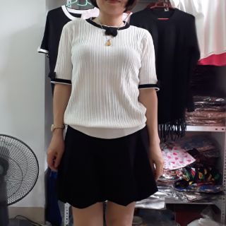 Áo len tay ngắn mỏng mịn Quảng châu