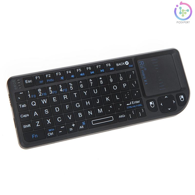 (Mua Sắm Nhanh Chóng) Rii® Bàn Phím Không Dây Mini X1 2.4G Cho PC Notebook Smart TV Đen