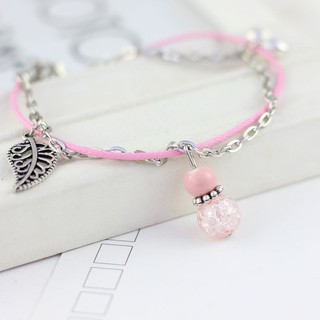 Vòng tay cute hồ lô hạt đá tuyết - 2 màu xanh, hồng