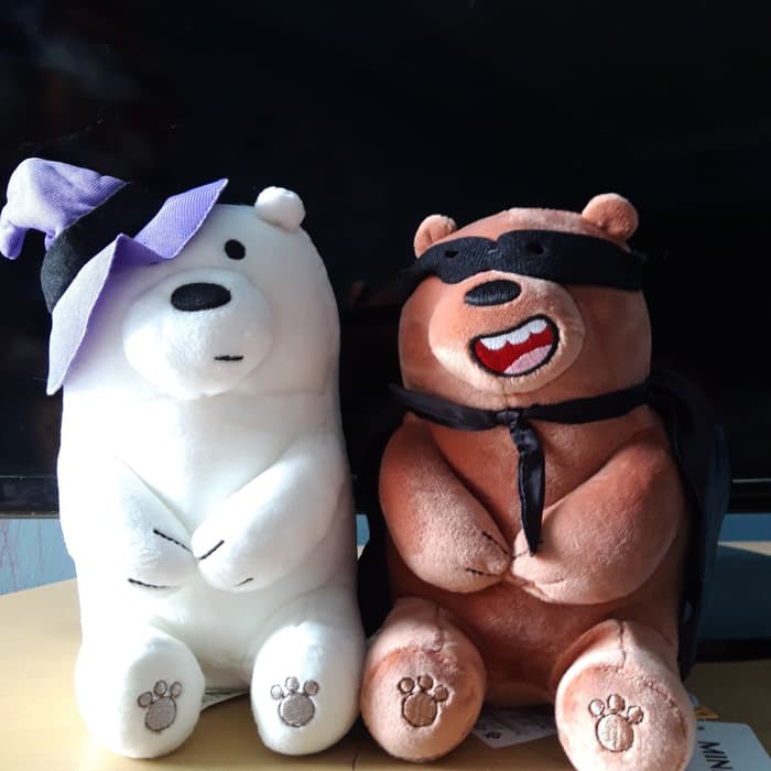 Gấu bông We Bare Bears Chúng tôi đơn giản là gấu - Gấu Xám Grizzly cosplay Halloween chính hãng Miniso