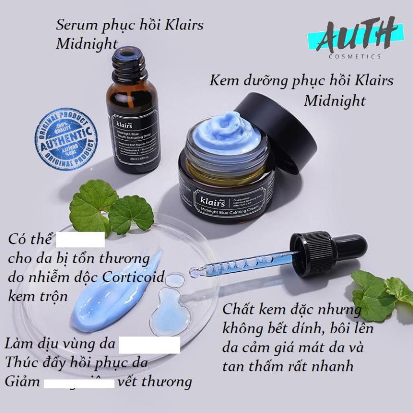 Kem dưỡng da Klairs Midnight Blue Calming Cream, Kem dưỡng phục hồi da tổn thương - Thi Vũ