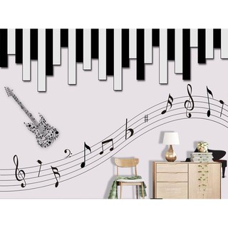 Tranh dán tường 3D trang trí âm nhạc 2 BINBIN TC08 (Kích thước: tuỳ chọn)