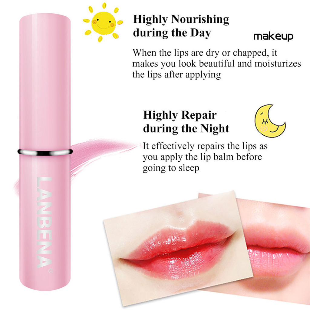 MK- LANBENA Rose Essence Lasting Nourishing Lipstick Moisturizing Lip Cream Balm