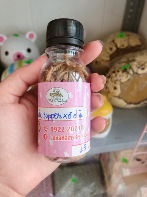 Sâu trung xơ dừa sấy khô, thức ăn vặt hamster