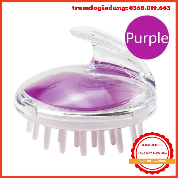 Lược massage gội đầu bằng chất liệu silicon chống ngứa kích ứng tuần hoàn máu cho da đầu