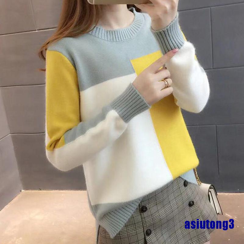 Áo Len Nữ Dài Tay Cổ Tròn Thời Trang Hàn 3 Màu Lựa Chọn | BigBuy360 - bigbuy360.vn