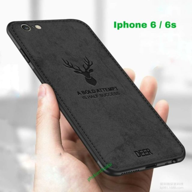Ốp lưng Iphone 6 / 6s nhỏ vải đầu hươu thời trang cao cấp