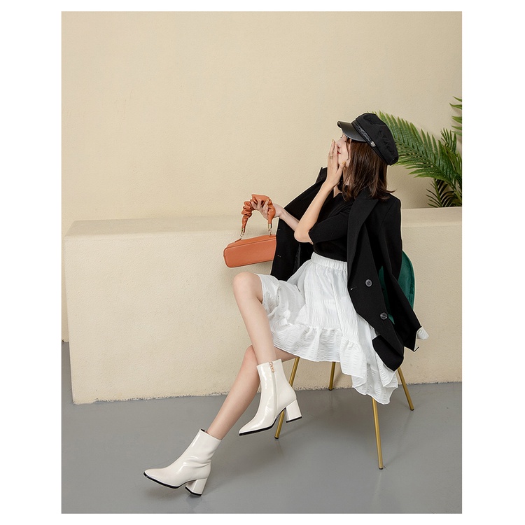 Boot nu big size da bóng gót vuông 7cm size 40 - 42