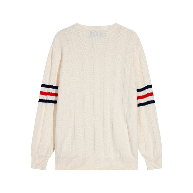 Áo Sweater Dệt Kim Cổ Tròn Thêu Túi Thời Trang Cho Cặp Đôi
