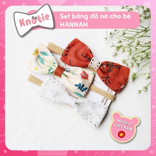 Set băng đô/turban nơ cho bé Hannah dây turban mềm co giãn chính hãng Knotie