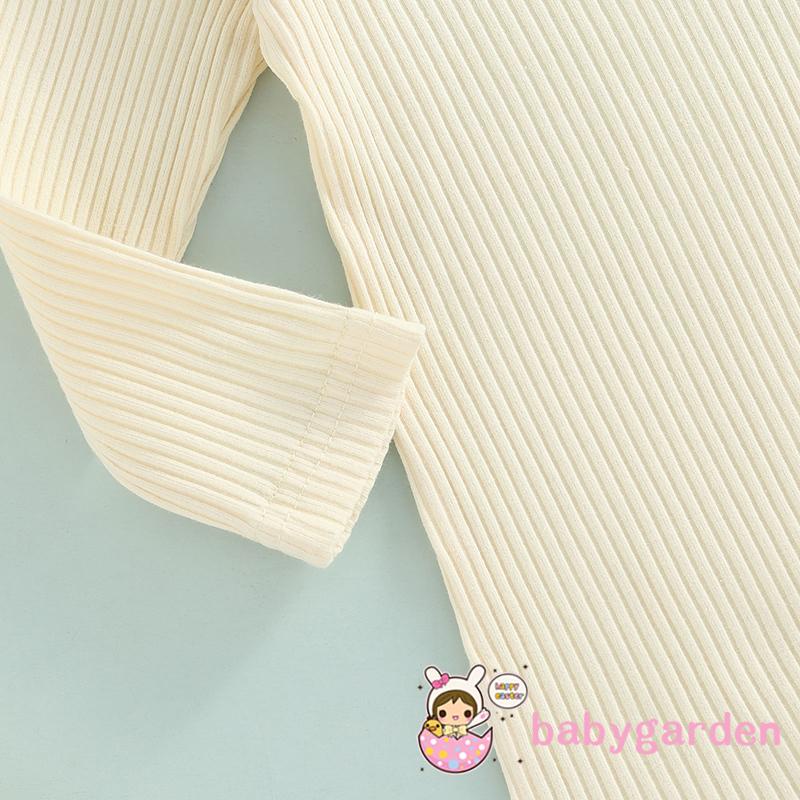 BABYGARDEN-1-6years Baby Girls Ribbed Jumpsuit, One-shoulder Solid Summer Paysuit for Daily Party