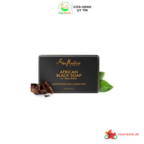 Xà phòng giảm mụn lưng, mụn mặt,mụn cơ thể viêm nang lông African Black Soap Shea Moisture 99g.